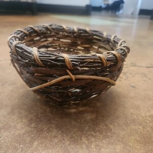 Vintage FTD Inc Rustic Brown Decorative Bird's Nest Basket Farmhouse Chic DIY